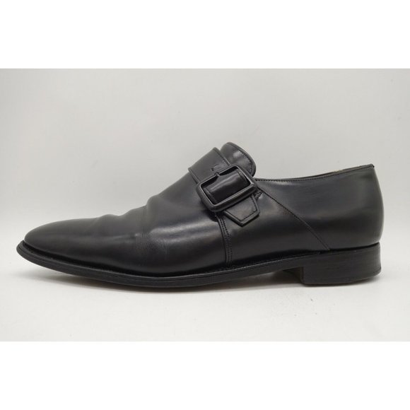 Alan McAffee Black Leather Slip On Buckle Dress Loafers Shoes Men's 12.5 D - Picture 3 of 11